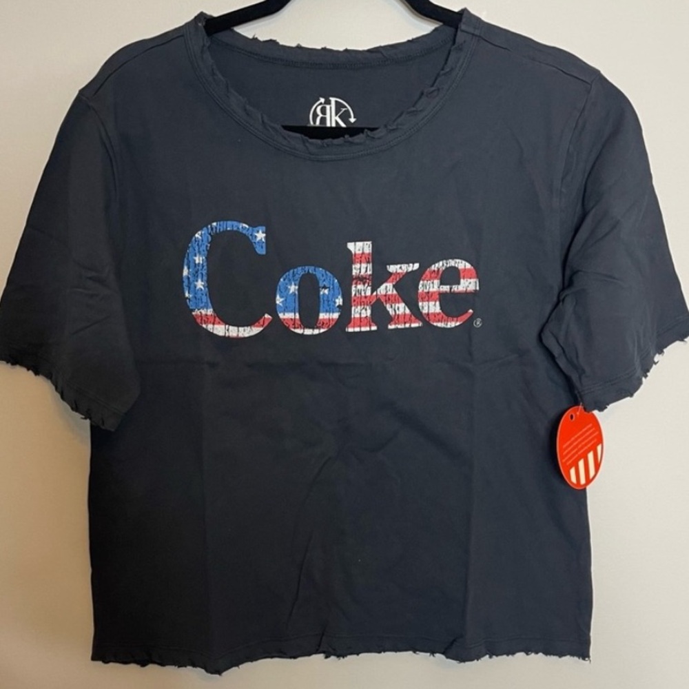 NEW Recycled Karma Black distressed Coke Tee shirt New